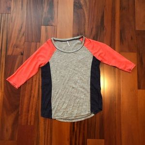 Tresics Womens Colorblock Wool Crew Neck 3/4 Sleeve Pullover Sweater Top Medium